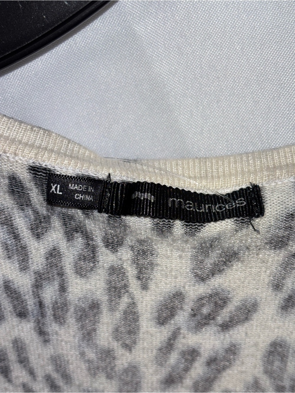 Maurices Cream and Black Leopard Print Sweater - Picture 2 of 3